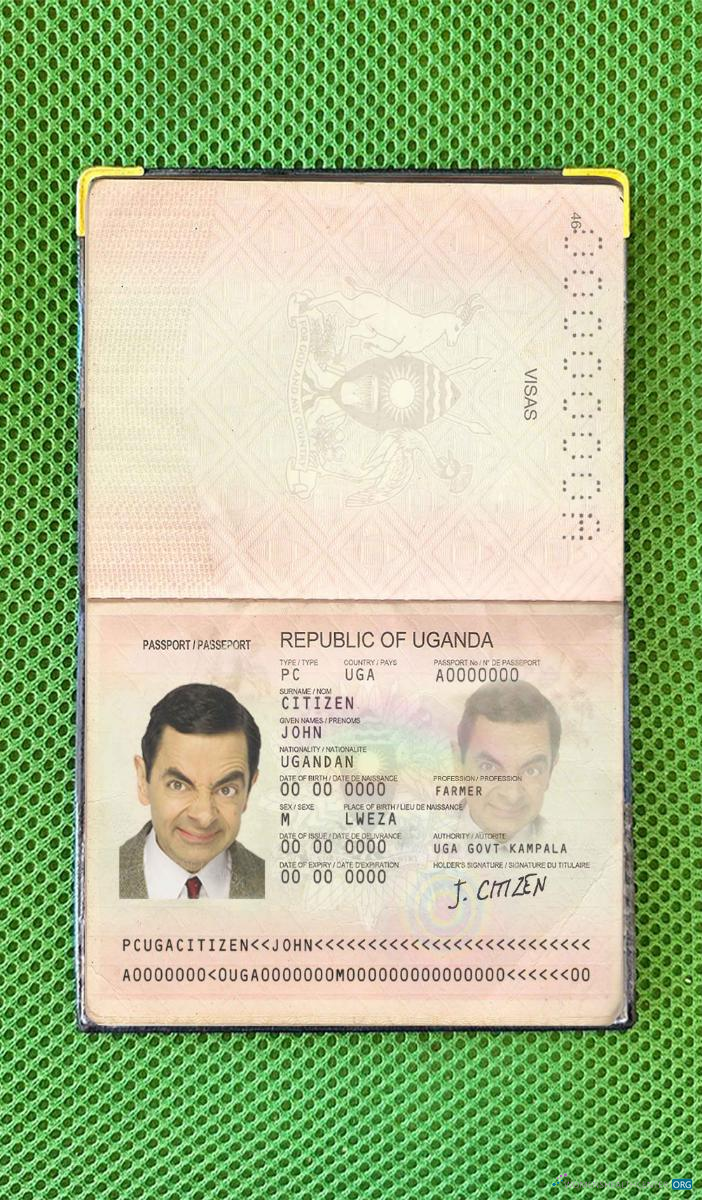 Download Uganda passport photo look Photoshop template